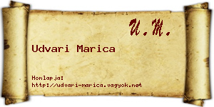 Udvari Marica névjegykártya
